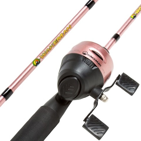 Leisure Sports Fishing Pole, 64-Inch Fiberglass and Stainless-Steel Rod, Pre-Spooled Reel Combo for Casting (Pink) 743066FGN